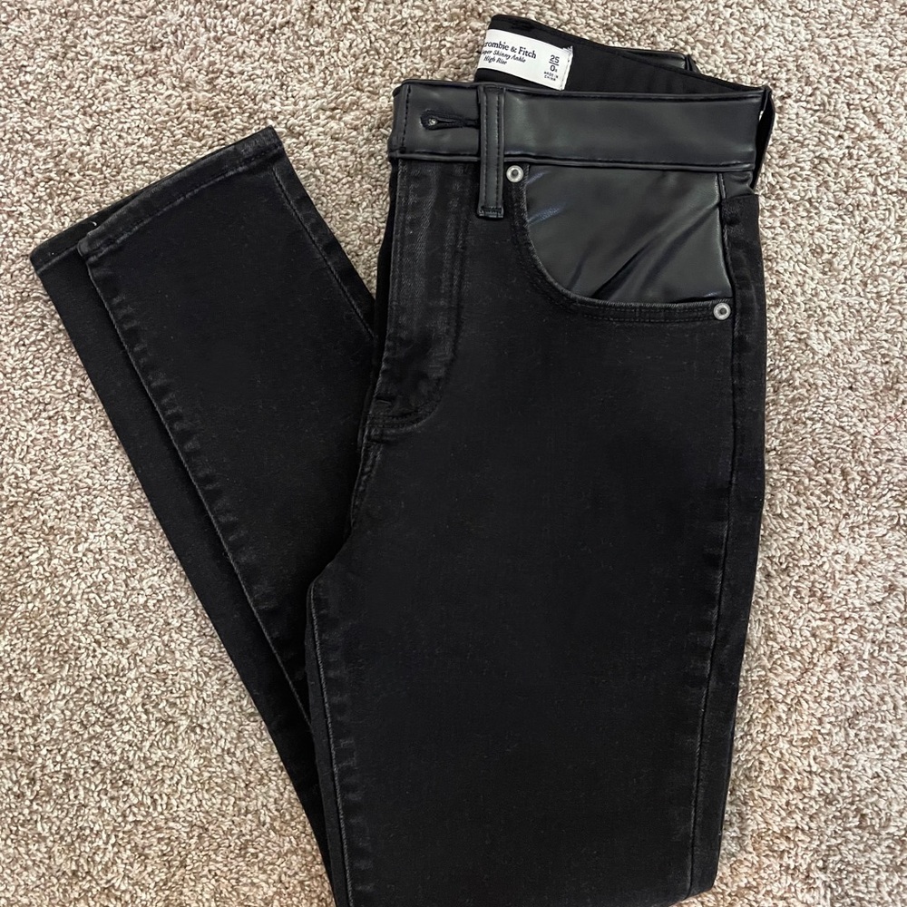 Abercrombie Black Leather Jeans